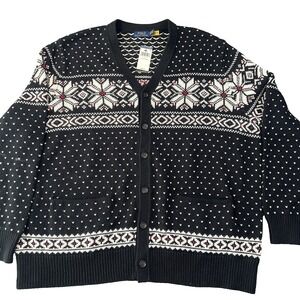 Polo by Ralph Lauren Black and White Cardigan Sweater